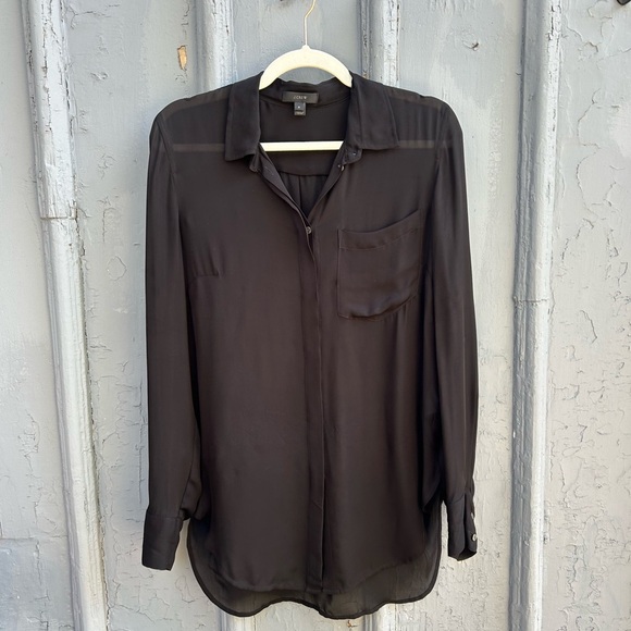 J Crew Black Robin Silk Blouse, Size 8 - Picture 5 of 10
